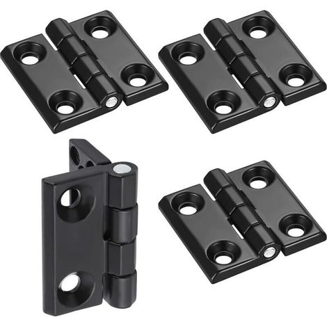 4 Pièces Charniere Porte, Charniere Porte Lourde, Aluminium Exterieur Charnière, Pour Portes Pleines Intérieures et Extérieures, Installation Extérieure avec Trou Plat (1/4)