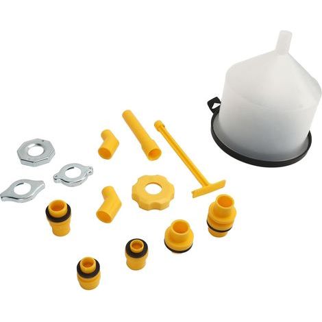 Kit d'entonnoir de Liquide de Refroidissement, Kit d'entonnoir de Remplissage de Liquide de Refroidissement de Radiateur 15 Pièces Outils Automobiles ABS avec Accessoires pour