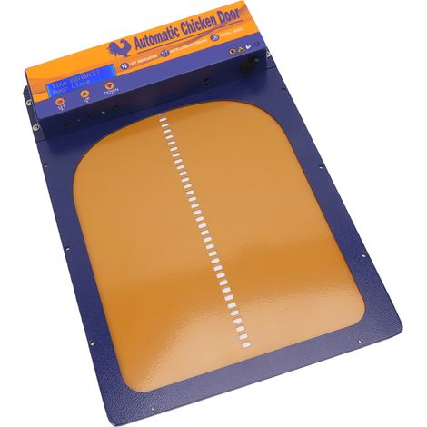Porte de poulailler solaire à minuterie, modèle métallique, porte automatique à réglage horaire pour fermes domestiques, bleu royal (1/5)