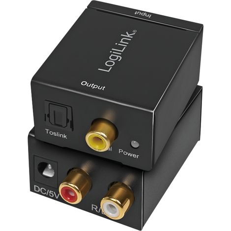Convertidor de audio analógico LogiLink L/R a digital coaxial y Toslink - Convertidor analógico-digital de 48 kHz (1/5)