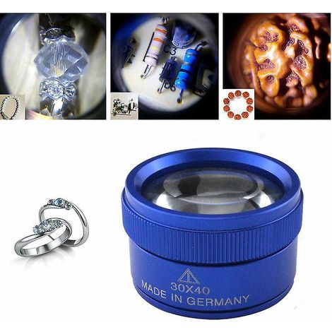 30x Loupe De Bijoux Portables(bleu), Loupe De Bijoux Portative Pour Pices De Monnaie De Bijoux Timbres Identification Des Antiquits, Loupe D'outil (1/5)
