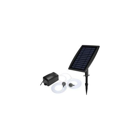 Pompe à oxygène solaire pour bassin – Débito 600L/h – Función sin electricidad – Niveau sonore 50 dB – Avec 2 tuyaux et pierres à air