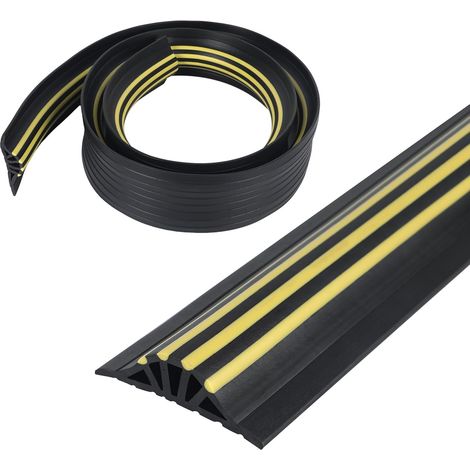 Garage Threshold Seal, EPDM Rubber Seal 2.5 m, Universal Seal 110 x 30 mm, Black and Yellow Floor Strip for Garages, Sheds, Warehouses (1/5)