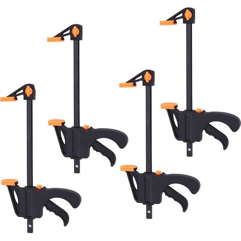 4-teiliges Set mit 4-Zoll-Schraubzwingen mit Schnellverschluss und Ratschenfunktion für Holzbearbeitung und Heimwerkerarbeiten (1/5)