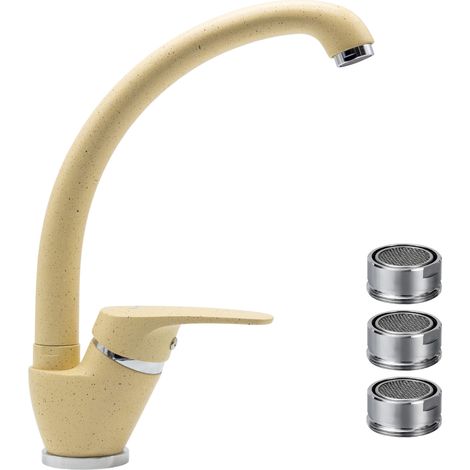 Miscelatore ottone avena1 lavello cucina oslo orientabile con 3 aeratori ricambio (1/5)