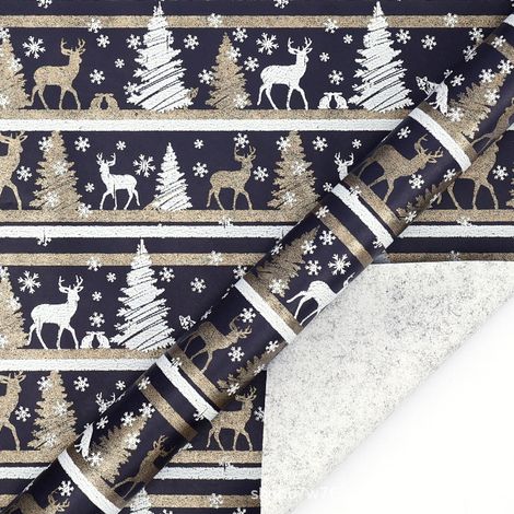Rouleau de papier cadeau de Noël grand format (43 cm de large x 3 m de long), idéal pour emballer les cadeaux.