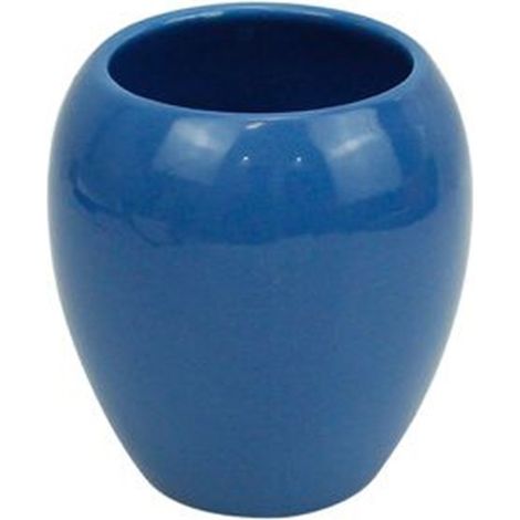 Cleafe - Bicchiere Porta Spazzolini In Ceramica Blu Moderno Accessori Arredo Bagno 79257 - (1/2)