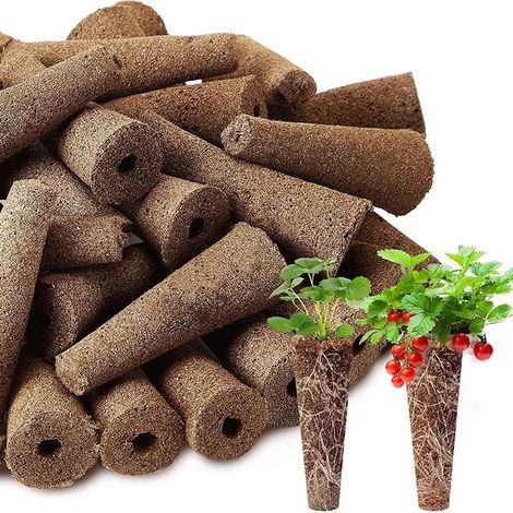 (Lot de 50 pièces) 100 éponges de germination de rechange pour la croissance des racines, supports de semis, capsules de démarrage pour la culture hydroponique. (1/4)