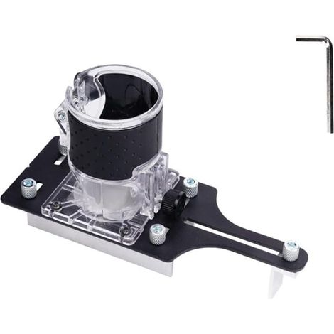 Nutfräser-Positionierbasis aus Aluminiumlegierung für 65-mm-Freischneider zum Anfasen, einstellbare Dicke von 0 bis 5 cm (B) (1/5)
