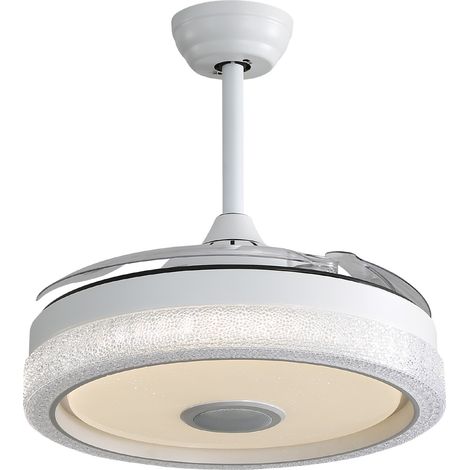 Ventilador de techo moderno invisible 42" blanco con 3 aspas ABS y luz LED 32W (1/5)