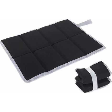 Cojín para exteriores, Cojín para picnic, Plegable, Tela Oxford, 39x29x1cm, camping, picnic, pesca, caza u otras actividades al aire libre, Negro (1/5)
