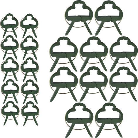CCYKXA 60 Pieces Clips for Climbing Plants, Tomato Clips, Plant Clips, Tomato Support Clips (2 Sizes, Green)