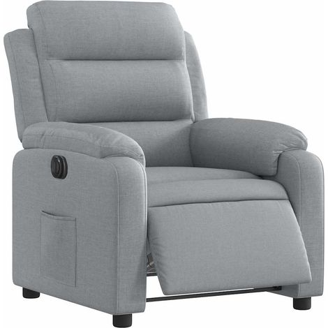 vidaXL Poltrona Elettrica Reclinabile Grigio Chiaro in Tessuto