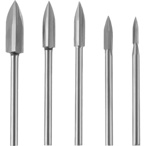 Outil de Gravure Rotatif HSS 1/8" Avec Poignée - Kit DIY Pour Artisanat du Bois, Perçage, Meulage (Pack de 5 Pièces) (1/5)