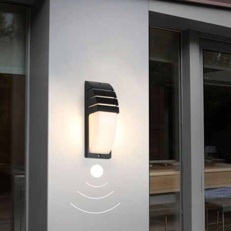 Aplique de pared LED de 9W, lámpara de pared moderna y sencilla, lámpara de inducción blanca, luz nocturna impermeable para jardín, balcón, terraza, pasillo, patio, pared exterior.