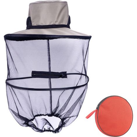 1 Chapeau de pêche, filet anti-insectes, masque abeilles, bord 9cm, randonnée camping (1/5)
