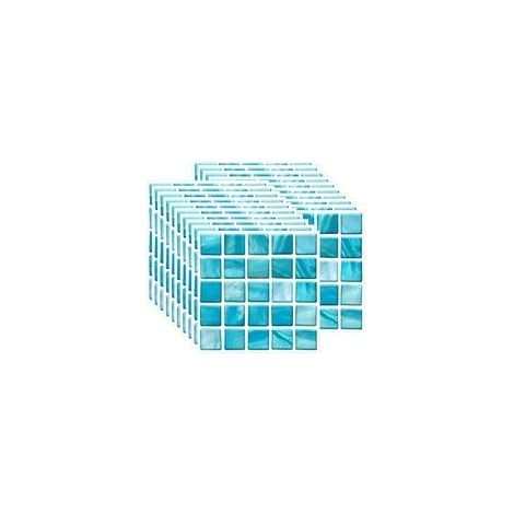 20 adesivi per piastrelle, adesivi per carta da parati autoadesivi, resistenti al calore e impermeabili, ideali per paraschizzi di cucina e bagno, mosaico azzurro (10x10 cm / 4x4 pollici) (1/5)