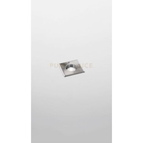 FLOOR SQUARE SEGNAPASSO L.11CM ATTACCO GU10 IP67 CROMO IN ACCIAO E ALLUMINIO
