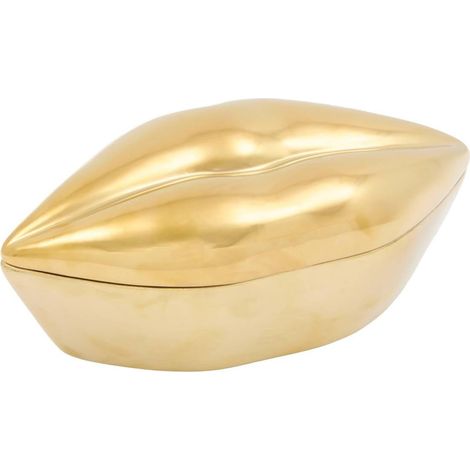 Boîte Déco Lèvres "Crush" 20cm Or (1/4)