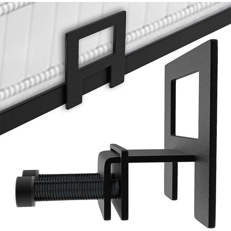 Butée antidérapante pour matelas, dispositif de fixation pour sommier métallique, butée coulissante réglable pour matelas, adaptée aux sommiers métalliques (1/5)