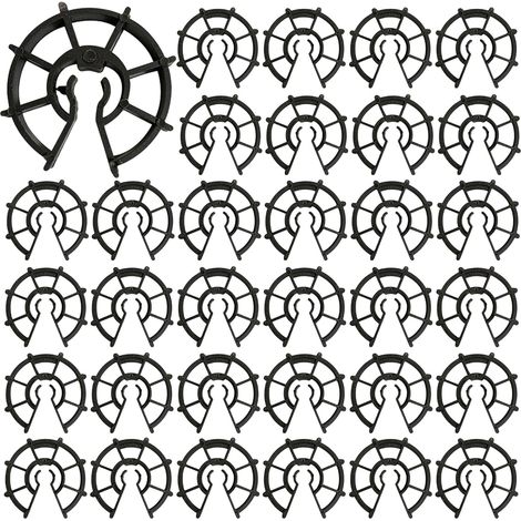 100 Pièces Plastique de Cales d'Armature pour Barres d'Acier de Diamètre 8 à 12 mm Fixation Verticale Renfort, Cales en Plastique pour Dalle en Béton Armé Accessoire de Coffrage à Clipser (15mm) (1/5)