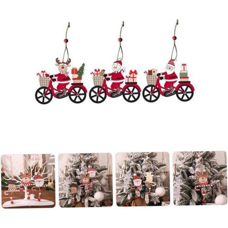 Décorations Suspendues pour Vélo Accessoires pour Arbre de Noël Décorations Suspendues pour Arbre de Noël en Bois avec Élan (1/4)