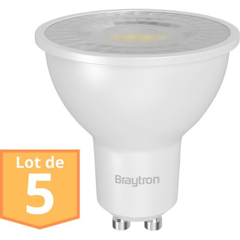 Lot de 5 Ampoules LED GU10 Braytron 6.5W 6500K 630 Lumens (1/5)