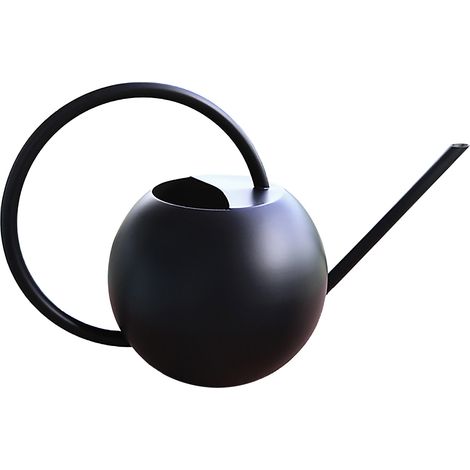 Arrosoir métallique à long bec en acier inoxydable pour arrosage de jardin et plantes, pot sphérique portatif de 1 litre (1/5)