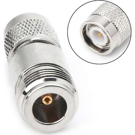 Adaptateur coaxial RF, connecteur TNC mâle vers N femelle, argent (1/5)