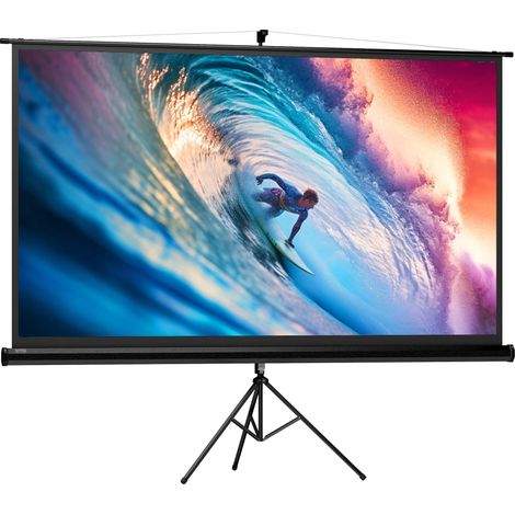 Pantalla de proyector con soporte, 100 pulgadas, 16:9 HD 4K