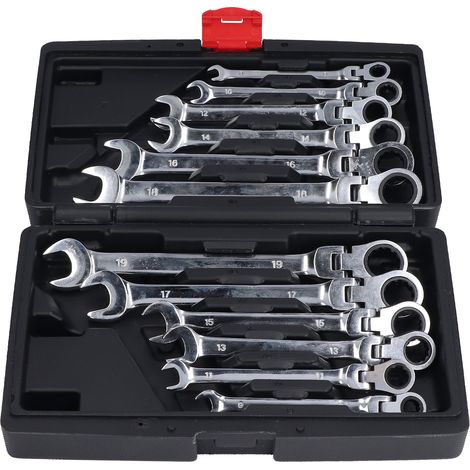 Jeu de 12 clés à cliquet en acier à outils, tête flexible, clé mixte à cliquet, 72 dents (1/5)