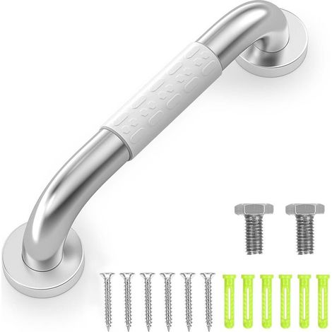 Barre D'appui, 30cm Barre D'appui WC, Barre De Maintien Douche, Poignée Antidérapante Sûre Et Stable Avec Anneau Fluorescent Pour La Vision Nocturne (1/5)