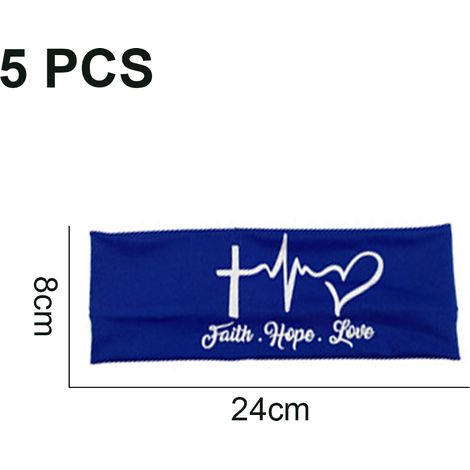 Headband Avec Boutons - Pour Masque Facial - Élastique Anti-Dérapant - 9,4 x 3,15 Pouces - Coton Polyamide Spandex - Lot de 5 (1/5)