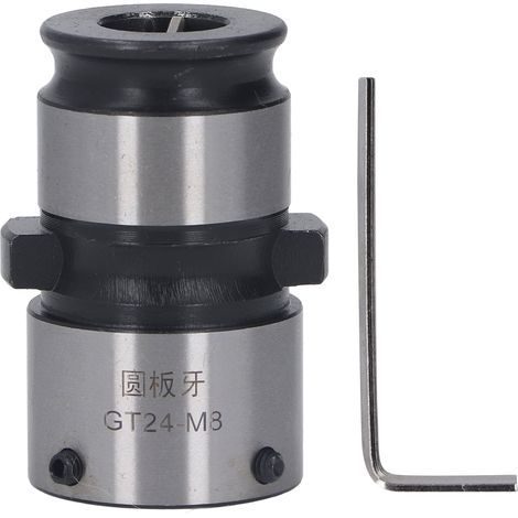 Mandrin rapide rond pour taraudage avec collet de serrage, outil de tour en acier au carbone, clé incluse (1/5)