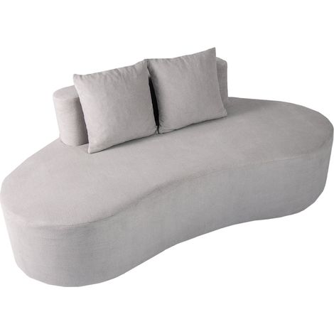 Sofá cama gris de 199 cm con 2 cojines y respaldo bajo