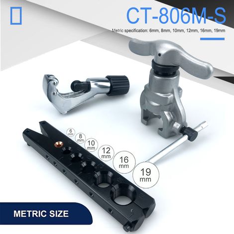 8 mm métrique Élargisseur de tube excentrique à 6 trous, collier simple CT-806A-S, jeu de 3 pièces, n'endommage pas l'évasement des tubes en cuivre. (1/5)