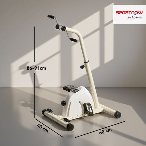 Vélo de rééducation pour bras et jambes réglable en hauteur et en résistance, avec écran LCD, blanc (1/5)