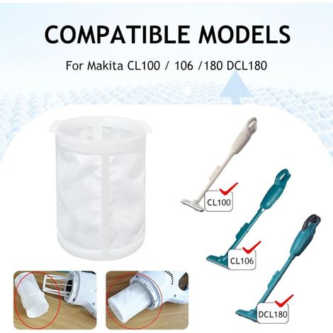 2 prefiltros + filtro para Makita CL100 / 106 / 180 DCL180 Accesorios de mira, Prefiltro pieza 451208-3, Filtro pieza 443060-3 (1/3)