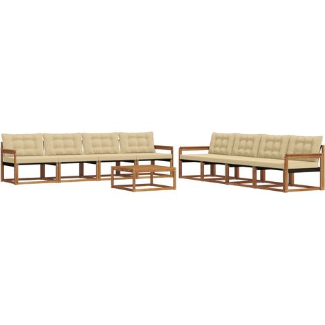 Outdoor Sofa Set with Cushion 9 pcs Natural and Beige vidaXL (1/5)