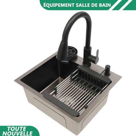 WAOBDLA Lavabo multifonctionnel Lavabo de cuisine Lavabo avec un robinet extensible (1/5)