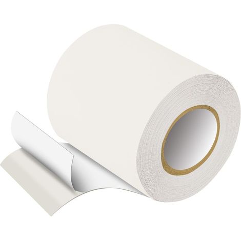 Ruban de Réparation en Tissu, 8cm x 5m Ruban Adhésif Toilé en PVC, Rubans Adhésifs en Tissu Imperméable pour Réparation de Tentes, Auvents, Bâches, Matelas Pneumatique, Blanc (1/5)