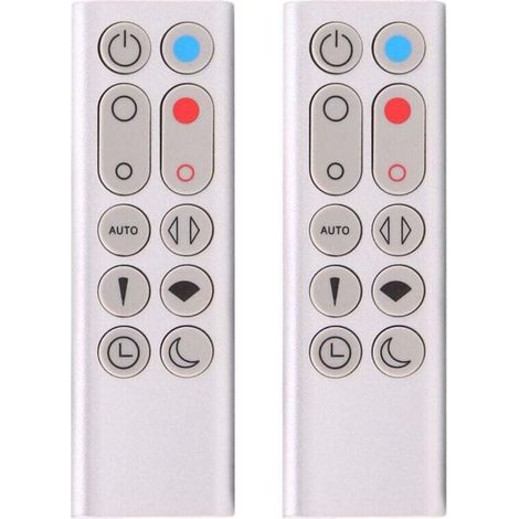 x HP02 HP03 Ersatzfernbedienungen für Pure Hot+Cool Link Luftreiniger, Heizung und Ventilator (Silber) - Crezuo