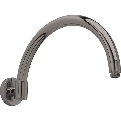 Hudson Reed Curved Wall Mounted Shower Arm 343mm Length - Brushed Pewter (1/2)