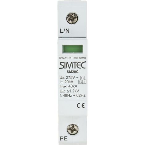 Parafoudre type T2 1P 20kA simtec SM20C/1-275 85101000