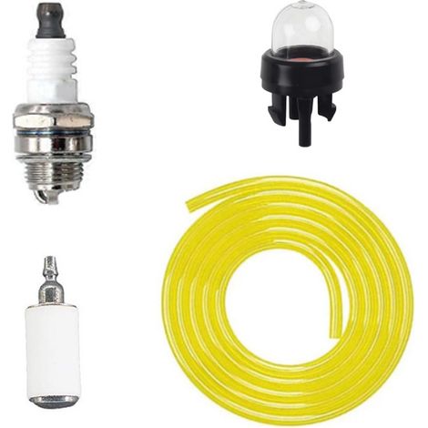 Kraftstoffschlauch-Set, Kraftstofffilter, Kraftstoffbehälter und Zündkerze, kompatibel mit Laubbläser, Rasenmäher, Kettensäge und Freischneider (1/5)