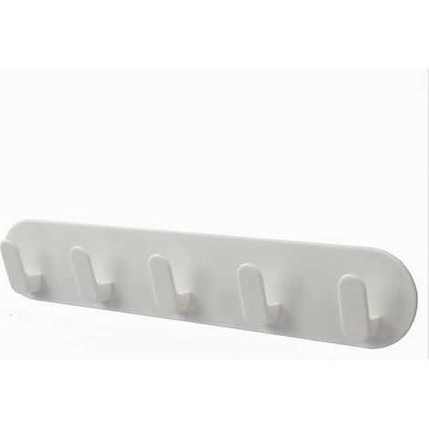 Cleafe - Appendiabiti 5 Ganci Posti Adesivo A Parete Casa Cucina Bagno Attaccapanni 79340 - (1/2)