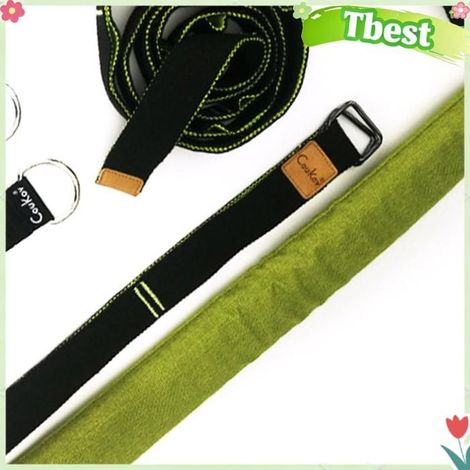 Tbest Sangle de yoga pour les étirements Sangle de Yoga multifonction pour étirements du dos, aide à la courbure sport yoga Verte (1/5)