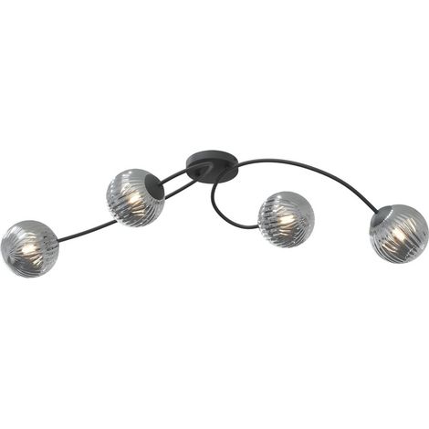 Lampada a sospensione Vibra in acciaio nero grafite e vetro
