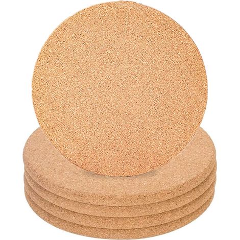 Dessous de verre en bois naturel (lot de 5) - Protège votre table de la chaleur et des taches (1/4)