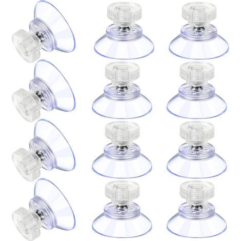 12 Grandes Ventouses Ventouses en Plastique Ventouse Anti-Collision Transparente en Caoutchouc Vis Écrou en Métal Ventouse Solide en PVC Transparent Remplacement avec Écrou de Vis (25M5-6) (1/5)